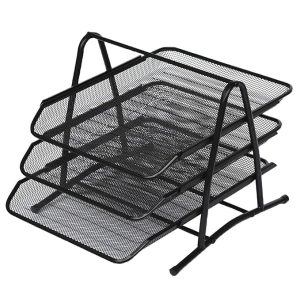 3-Tier| File Tray | Magazine Stnd- Black |