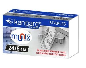 Kangaro Desk Essentials 24/6-1M Heavy Duty Steel Wire Staple Pin Pack of 20